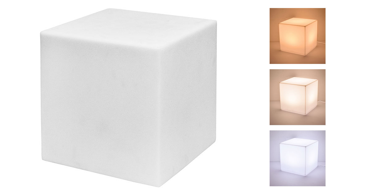 cubi luminosi led in resina