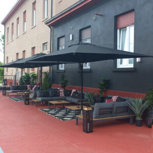 ombrellone in alluminio da dehor telo nero