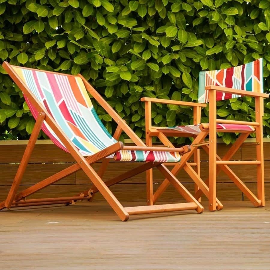 sedie in legno con tessuto personalizzato