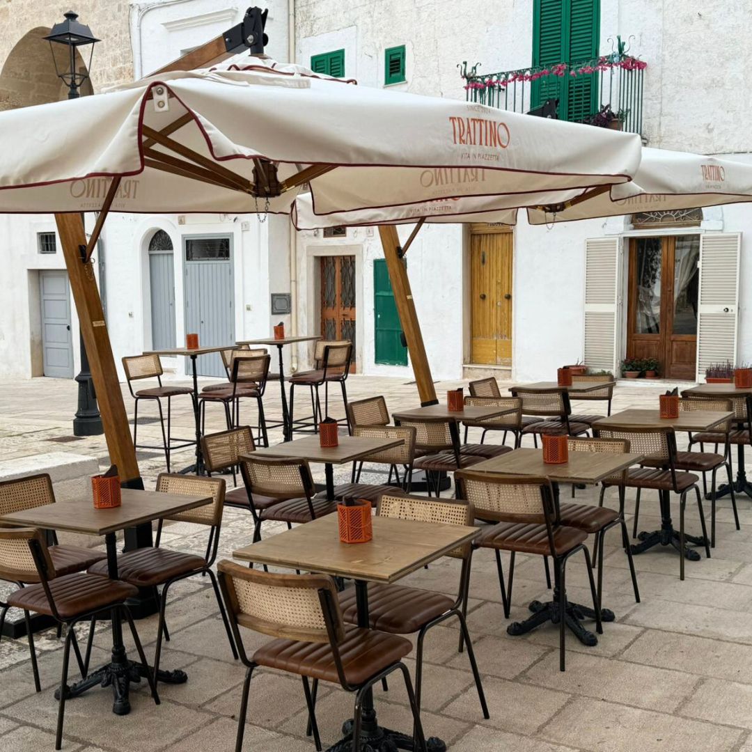 ombrellone decentrato in legno telo rettangolare